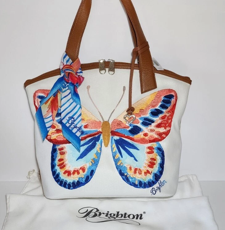 BRIGHTON FLUTTER WATERGARDEN EMBROIDERED BUTTERFLY HANDBAG SCARF