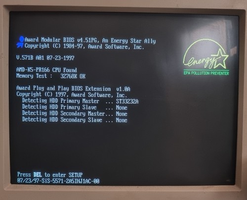 Jetway J-571B + AMD-K5 PR166 + 32MB Ram + VGA SIS + Souond Opti + Cables - Picture 9 of 13