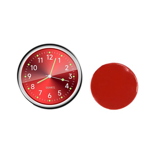 1x Mini Quartz Analog Watch Stick-On Clock Luminous Car Interior Accessories Red - Picture 12 of 14