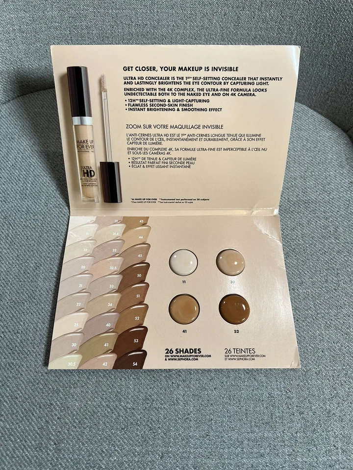 Make Up For Ever Ultra HD Light Capturing Self Setting Concealer Sample Card New - Image 3 of 4