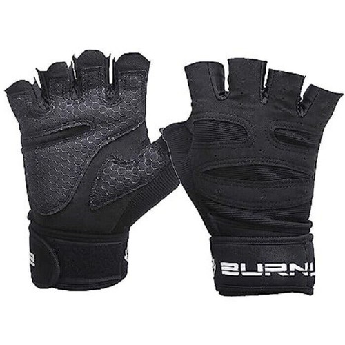 Burnlab Neoprene Finger Cut Gym Gloves For Heavy Lifting Black Color Large Size - 第 2/4 張圖片