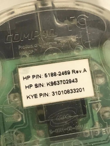 Vintage Compaq / HP PS/2 Mouse Model: N8ROP p/n: 5188-2469 - Picture 5 of 6