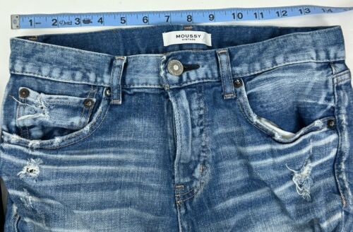 Moussy Vintage Skinny Jeans Gr. 27 Medium Wash Distressed Japanese Denim - Bild 7 von 9