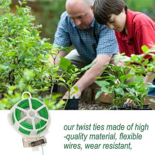 1-6 Kitchen Bag Gardening Plant Green Twist Tie Wire Roll With Cutter 100FT Each - Picture 5 of 13