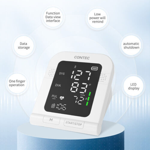 Monitor de presión arterial digital máquina de manguito BP medidor de pulso automático de brazo superior - Imagen 12 de 13