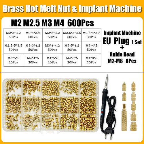 Brass Hot Melt Insert Nut Implant Machine Copper Nut Thermal Conduction Implant - Picture 14 of 37
