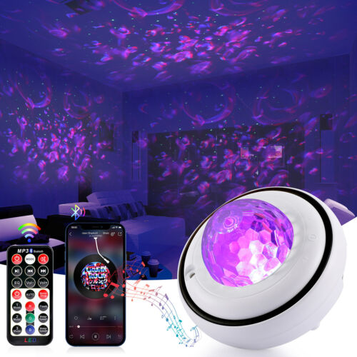 LED Galaxy Starry Night Light Projector Ocean Star Sky Party Baby Kids Room Lamp - Picture 10 of 18