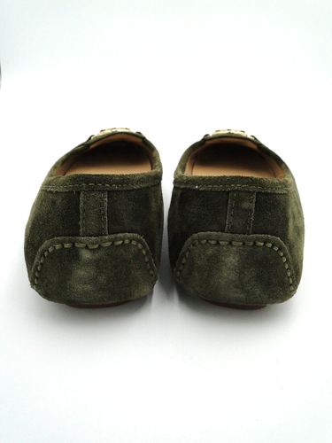 Michael Kors Fulton Moccasin Women’s Green Leather Gold Logo Flats ME17L Sz 9.5M - Picture 4 of 9
