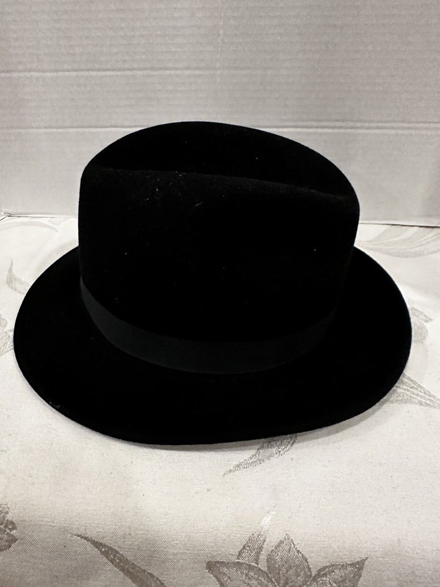 Vintage New York Hat. Co WPL5923 Black Felt Fedora Hat 100 Vintage New York Hat. Co WPL5923 Black Felt Fedora Hat 100