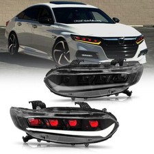 Red Devil Eye Led Headlight For Honda Accord 2018-2022 Head Lamp Assembly 8 Lens