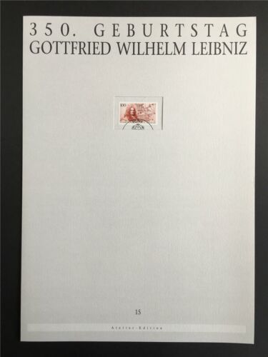 GERMANY ART-EDITION 1996/15 1865 LEIBNIZ LITERATUR MATHEMATIK UNISSUED DRAFTS!! - Imagen 1 de 5