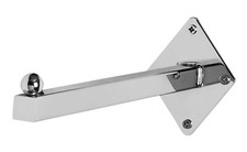 Set of 4 Wall Mount Straight Faceouts Chrome 12" Square Tubes Steel Display