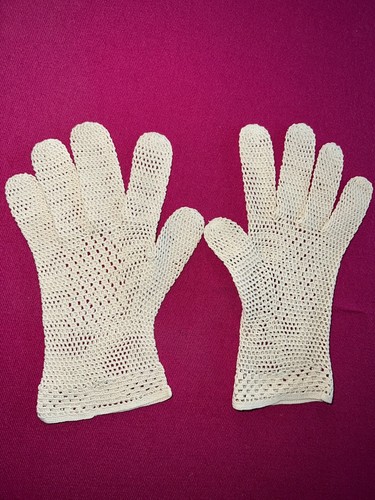 Paire de gants anciens en dentelle fait main - Picture 3 of 3