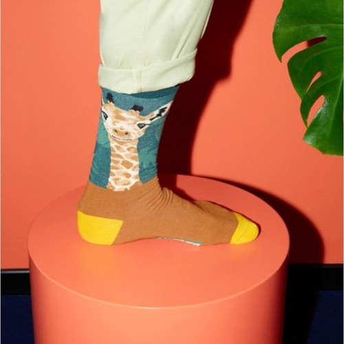 Calzini Uomo Socks Burger And Fries BF1102 Calze Big Animal Hi Little Giraffe AI - Picture 5 of 5