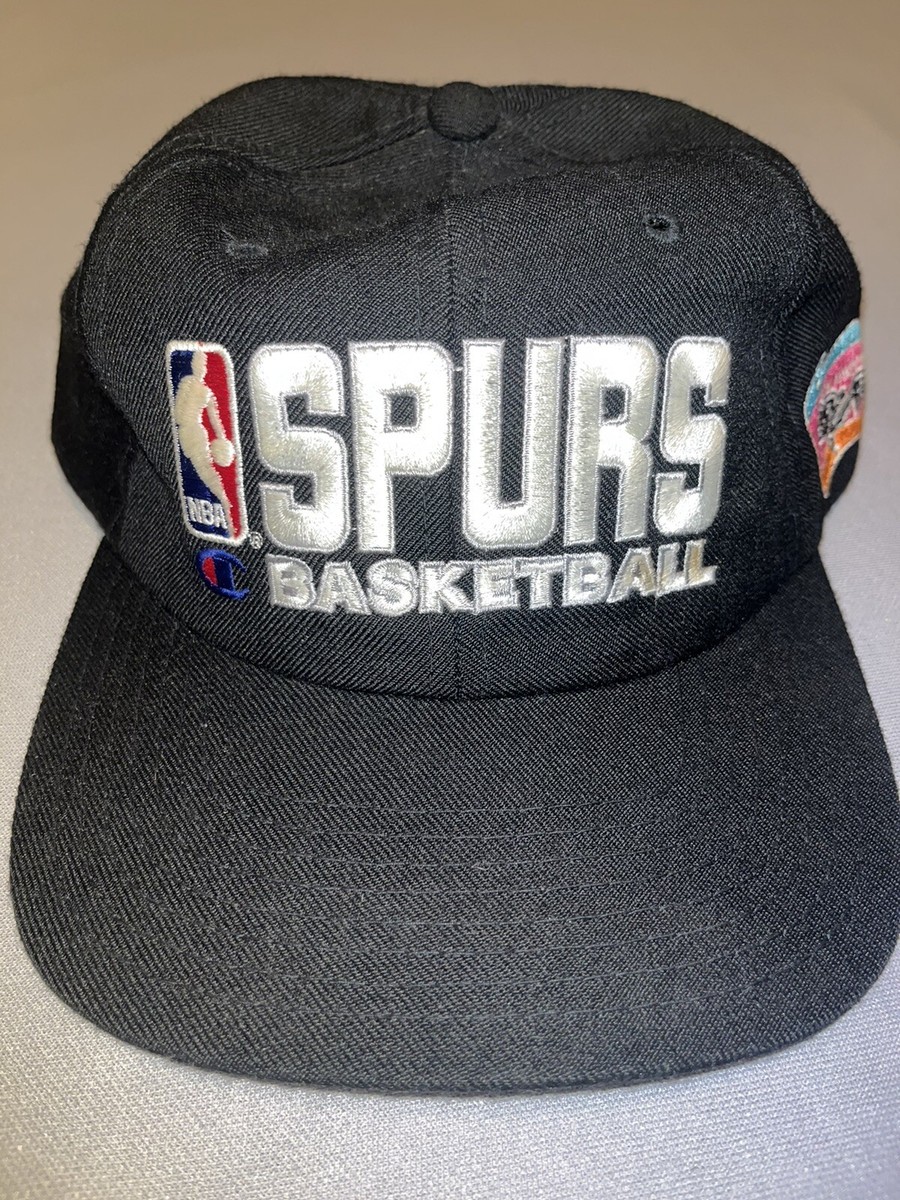 Vintage Champion San Antonio Spurs Snapback Wool Blend Hat Black/Fiesta