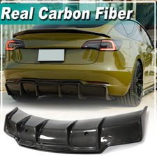 Fit for Tesla Model 3 Sedan 2016-2023 REAL Carbon Fiber Rear Bumper Diffuser Lip