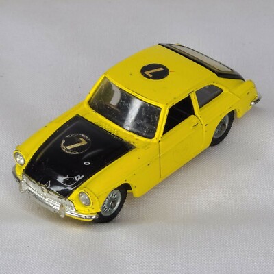 Vintage 1969 Corgi Toys 345 MGC GT Yellow Black Competition