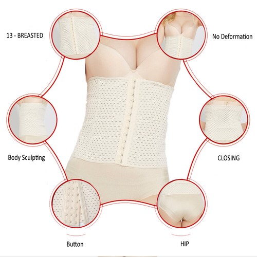 Waist Trainer Corset Training Shaper Body Shapewear Underbust Cincher Tummy Belt - Picture 5 of 13