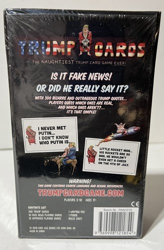 Trump Cards The Naughtiest Card Game Ever Fake News Adult Edition NEW Sealed - Picture 2 of 2