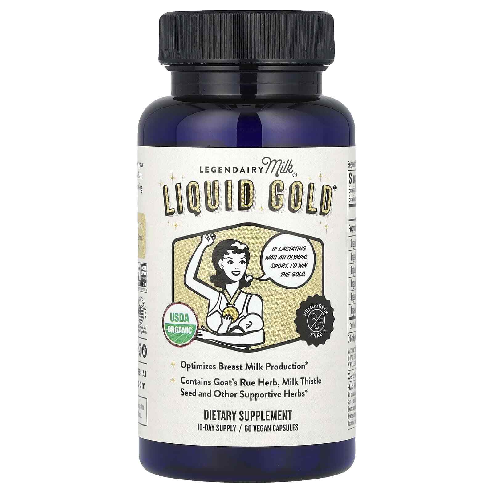 Legendairy Milk, Liquid Gold, 60 Vegan Capsules (Goats Rue)