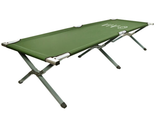 VIVO Green Camping Cot, Fold up Bed, Military Style Cot, Carrying Bag Included - 第 1/7 張圖片