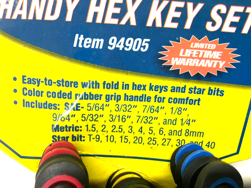NEW! PITTSBURGH 3-pc. FOLDING SAE & METRIC HEX & STAR TORX WRENCH SETS, 94905 - Picture 3 of 3