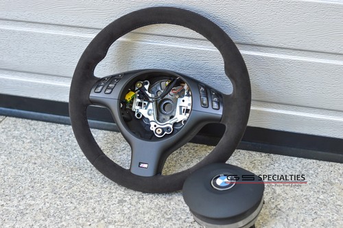 BMW E46 M3 E39 M5 OEM Alcantara Steering Wheel Suede M Sport Upgrade THICK ZHP - Foto 1 di 16