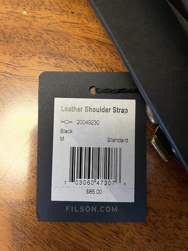 New! Filson Sz M luggage BLACK leather Luggage shoulder strap. Bag. Made in USA - Picture 2 of 9