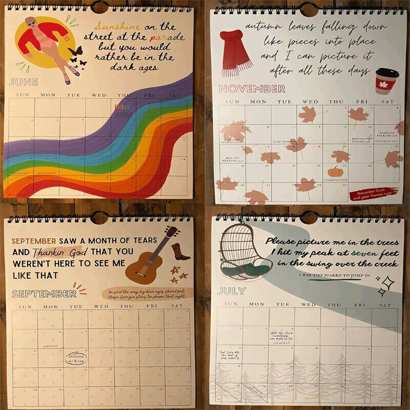 2025-ts-lyrics-calendar-taylor-swift-lyrics-wall-calendar-roaring