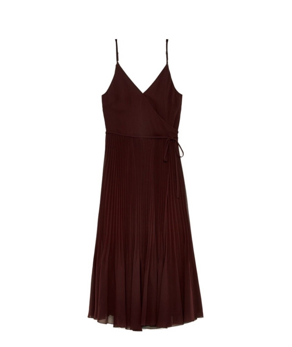 beaune dress short Aritzia Wilfred Pleated Mini Beaune Dress Sz Large