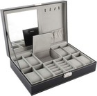 Multi-Function Watch Boxes Jewelry Display Cases with Mirror,Ring Case,Hook
