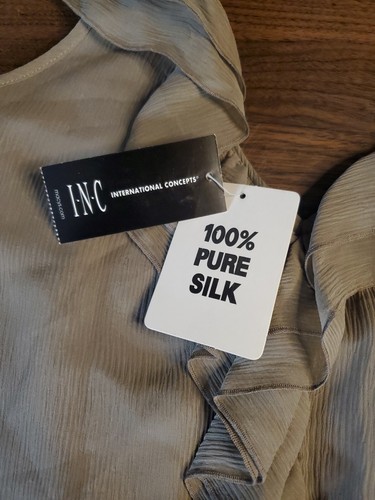 Blusa para mujer INC INTERNATIONAL CONCEPT talla 6 halter top 100 % SEDA VOLANTES - Imagen 5 de 9
