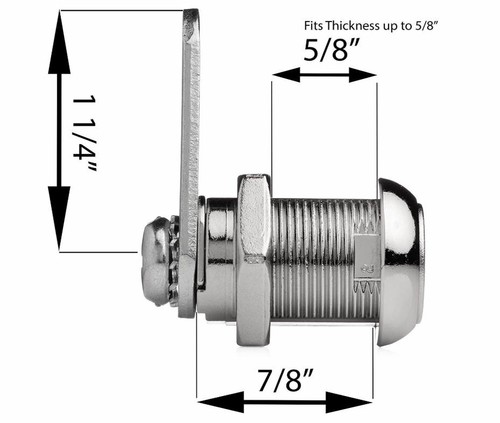 Scheibenzuhaltung Nockenschloss mit 7/8" Zylinder und verchromter gleichschließend - Bild 11 von 17