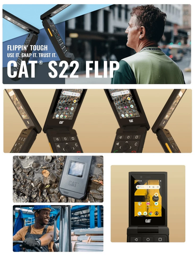 CAT S22 Unlocked Rugged Touch Screen Flip Phone 16GB IP68 water resistant Black - Picture 12 of 17