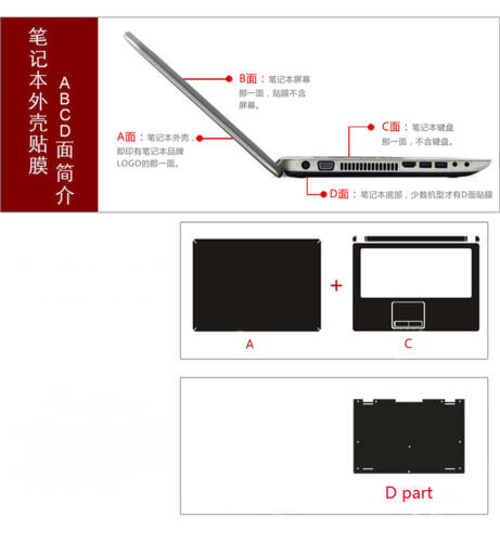 Autocollant décalcomanies autocollant vinyle carbone housse pour ordinateur portable ThinkPad X13 Yoga Gen1 2020 - Photo 8/34