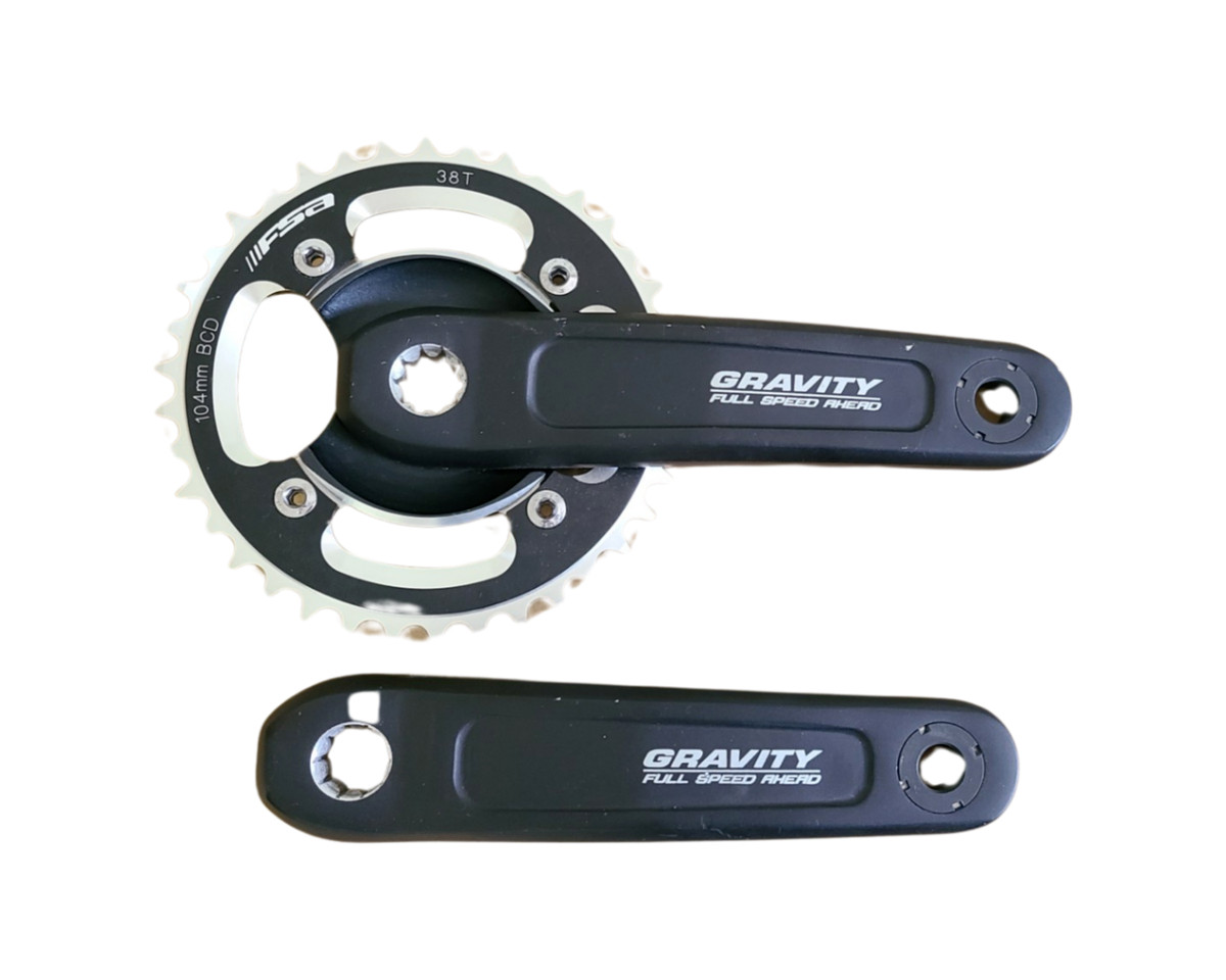 FSA Gravity Crankset DH Downhill 1x 38T 170mm Heavy Duty MTB 104BCD Retro NOS