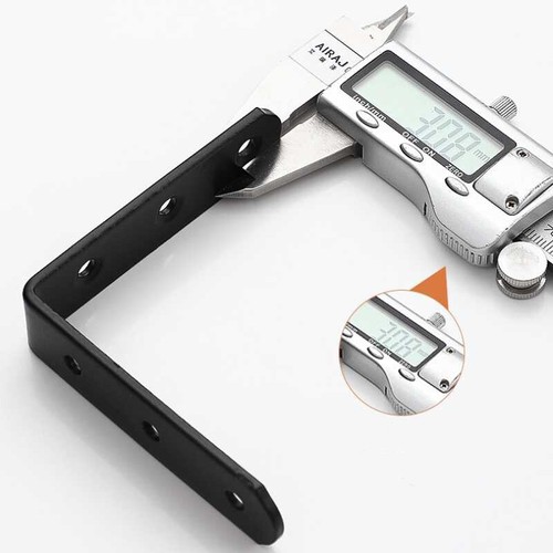 Corner Braces Brackets Right Angle L Shape Stainless Steel Black Bracket New - Picture 4 of 18