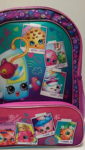 Shopkins Kids Girl 16" Backpack, Lunch Bag, +100 Stickers Bonus -School Book Bag - Picture 7 of 16