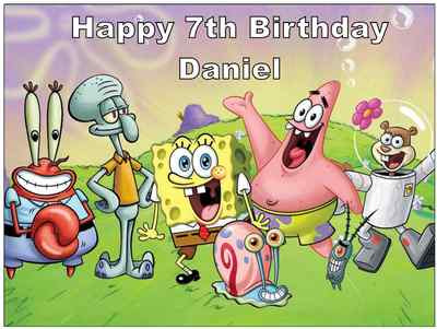 SpongeBob SquarePants Personalised Cake Topper Edible ...
