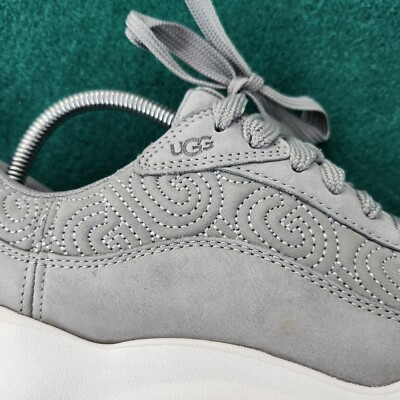 UGG Women's LA Glide Logo Stitch Cobble Smoke Gray Sneakers Size