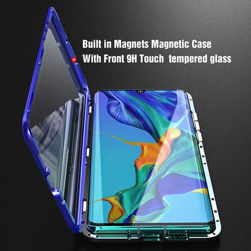 Funda protectora magnética de vidrio templado doble vidrio para teléfono Huawei P40 P30 P20 Pro Lite - Imagen 2 de 11