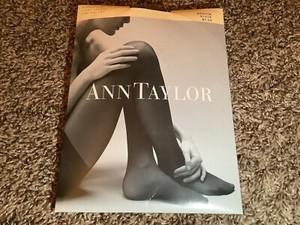 Ann Taylor microfiber light opaque control top tights, color black, size: M