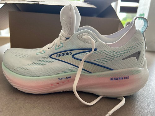 Brooks Glycerin GTS 22 Womens Running Shoes - White / Blue