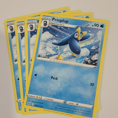 Pokemon TCG-Brilliant Stars Prinplup-36/172 X4 M/NM ! Pack neuf ! - Photo 1 sur 2