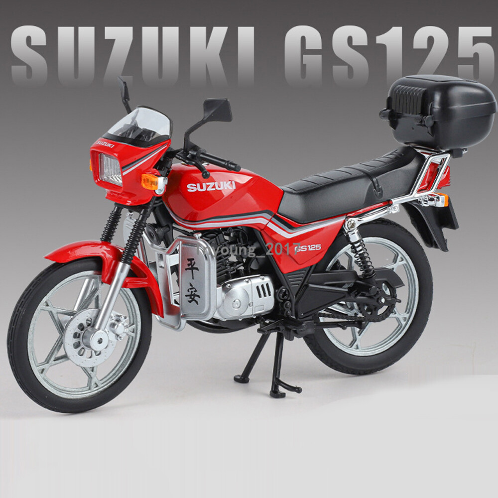 1:12 Suzuki GS125 Motorcycle Model Diecast Toy Vehicle Light Sound