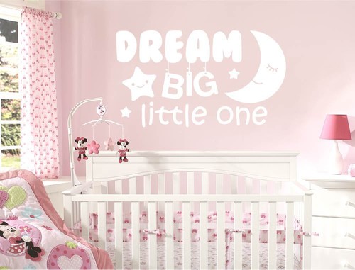 Pegatina de pared Dream Big Little One, calcomanía de pared de citas de sueños, pegatina de pared de guardería - Imagen 4 de 9