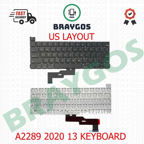 For Apple Macbook Pro Retina A2289 2020 13" US Layout Laptop Keyboard Black - Picture 1 of 3