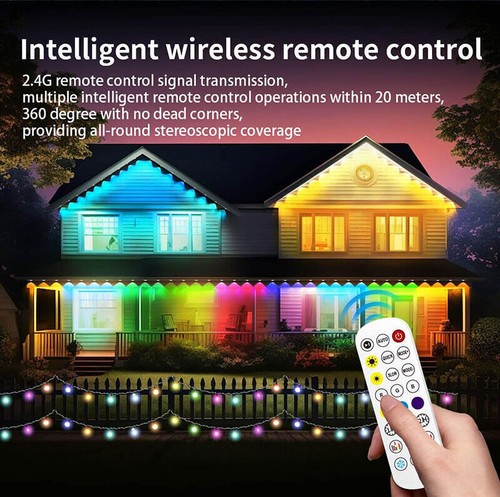 Smart RGBIC Permanent Outdoor Lights Waterproof Christmas LED Eave Lights Music - Picture 10 of 24