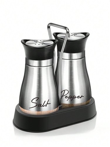 2pc Salt & Pepper Shakers Set, 4oz Airtight Spice Jars w/Holder - Kitchen Gift - Picture 20 of 84