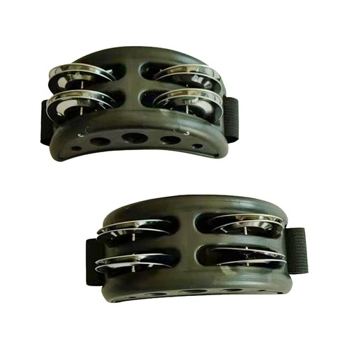 Tambourins à Pied Avec Grelots - Lot De 2, Pour Percussion Aux Pieds, Concerts, Fêtes, église - Résistants Et Sonores